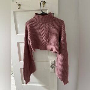Elegant Dusty Rose Turtleneck Sweater